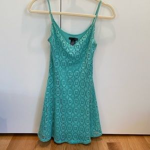 Aqua Eyelet Turquoise Dress